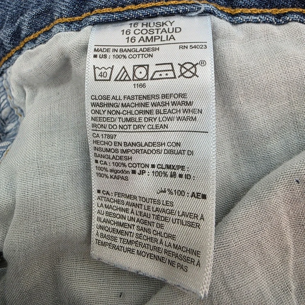 Old Navy Boys 16‎ Husky Straight Leg Blue Denim Jeans Classic School Fit